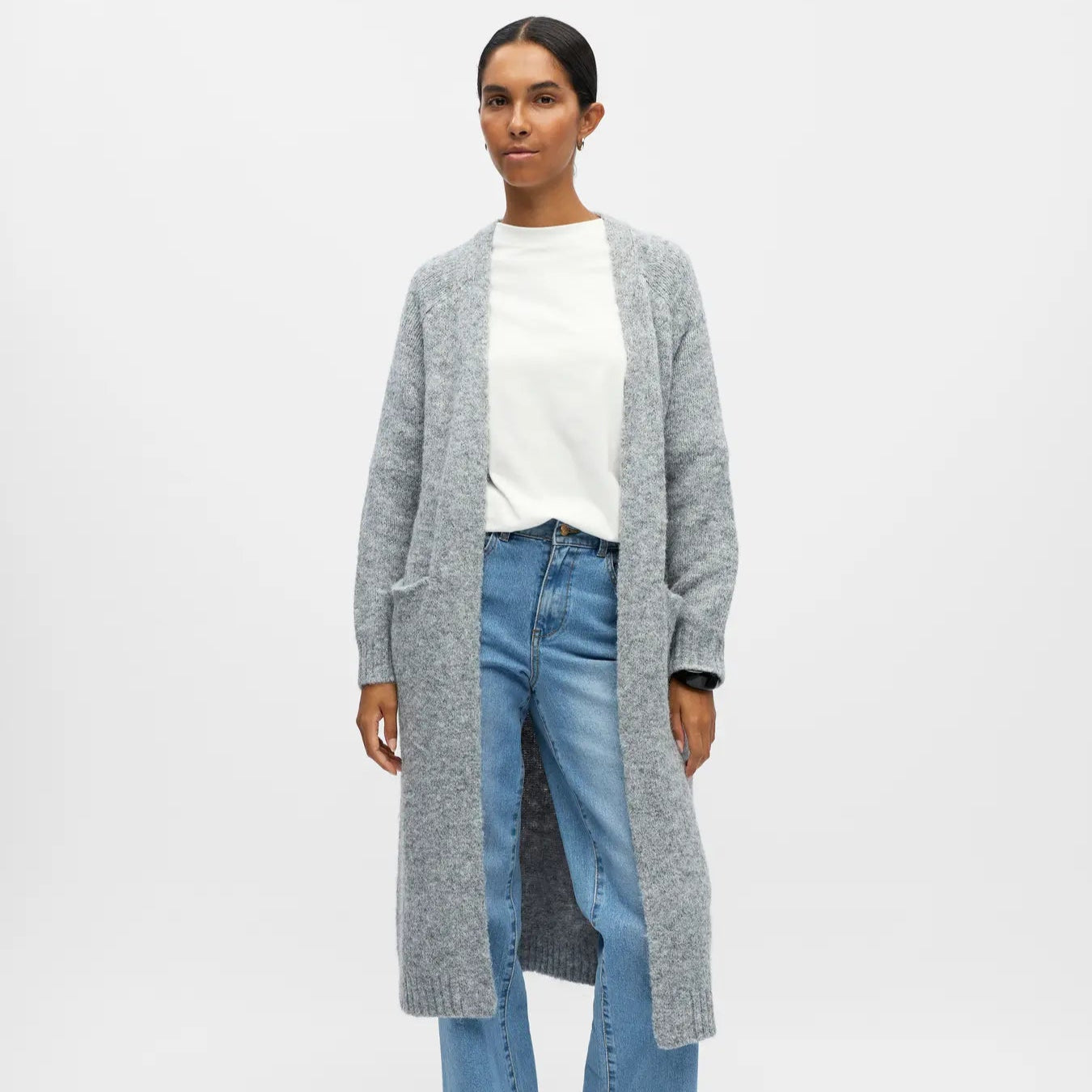 OBJMILU LS LO LONG KNIT CARDIGAN NOOS