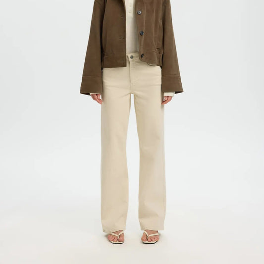 SLFWIDE BEA-KORI ECRU HW JEANS NOOS