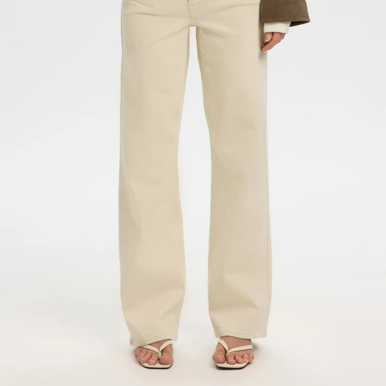 SLFWIDE BEA-KORI ECRU HW JEANS NOOS