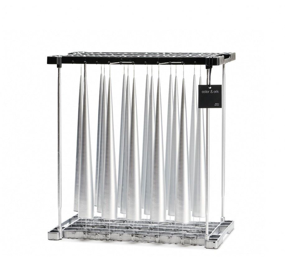 Kegel Kaars 37cm Silver Metallic