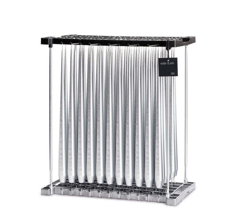 Taper kaars 32cm Silver Metallic