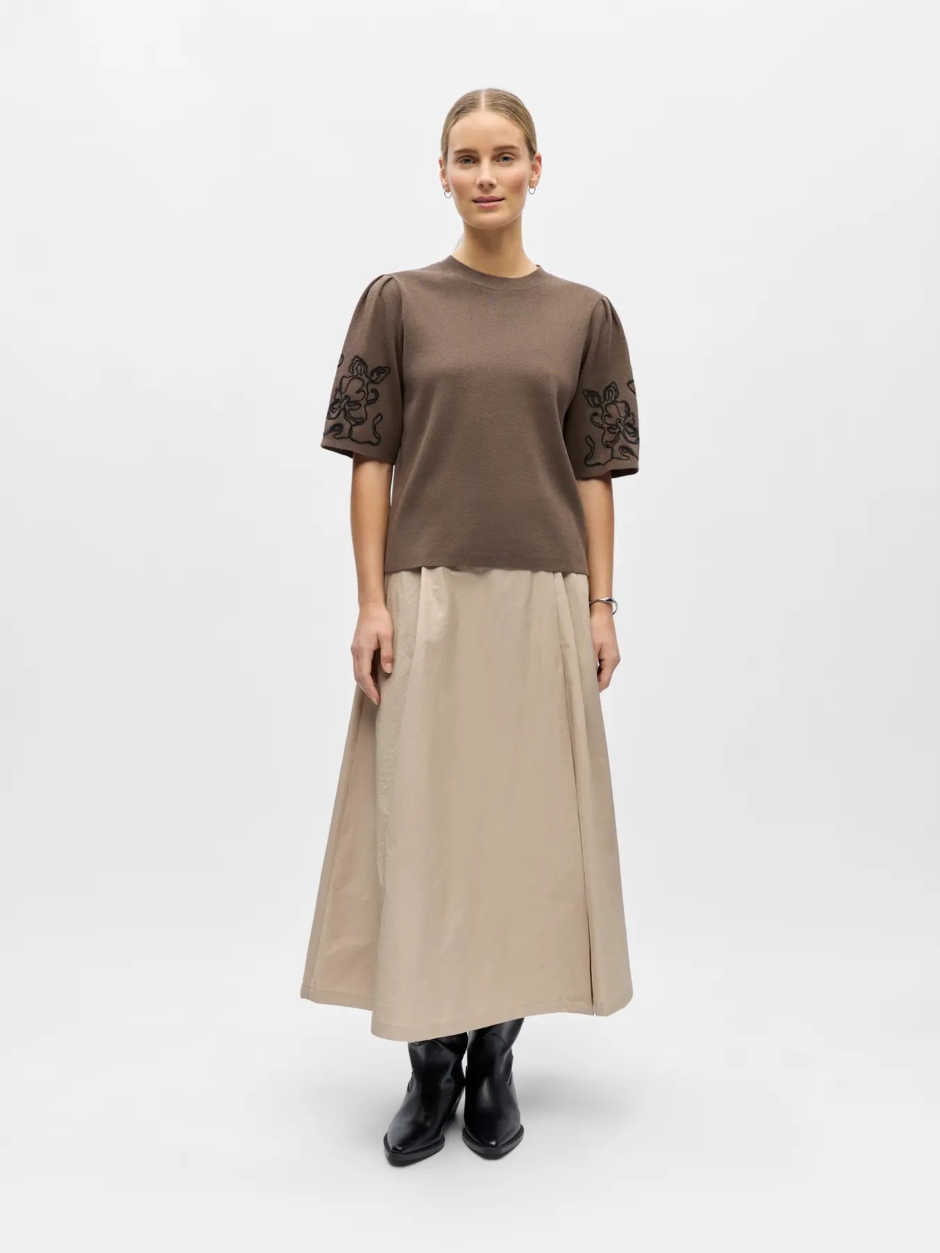 OBJFLORA 2/4 RE KNIT PULLOVER 143