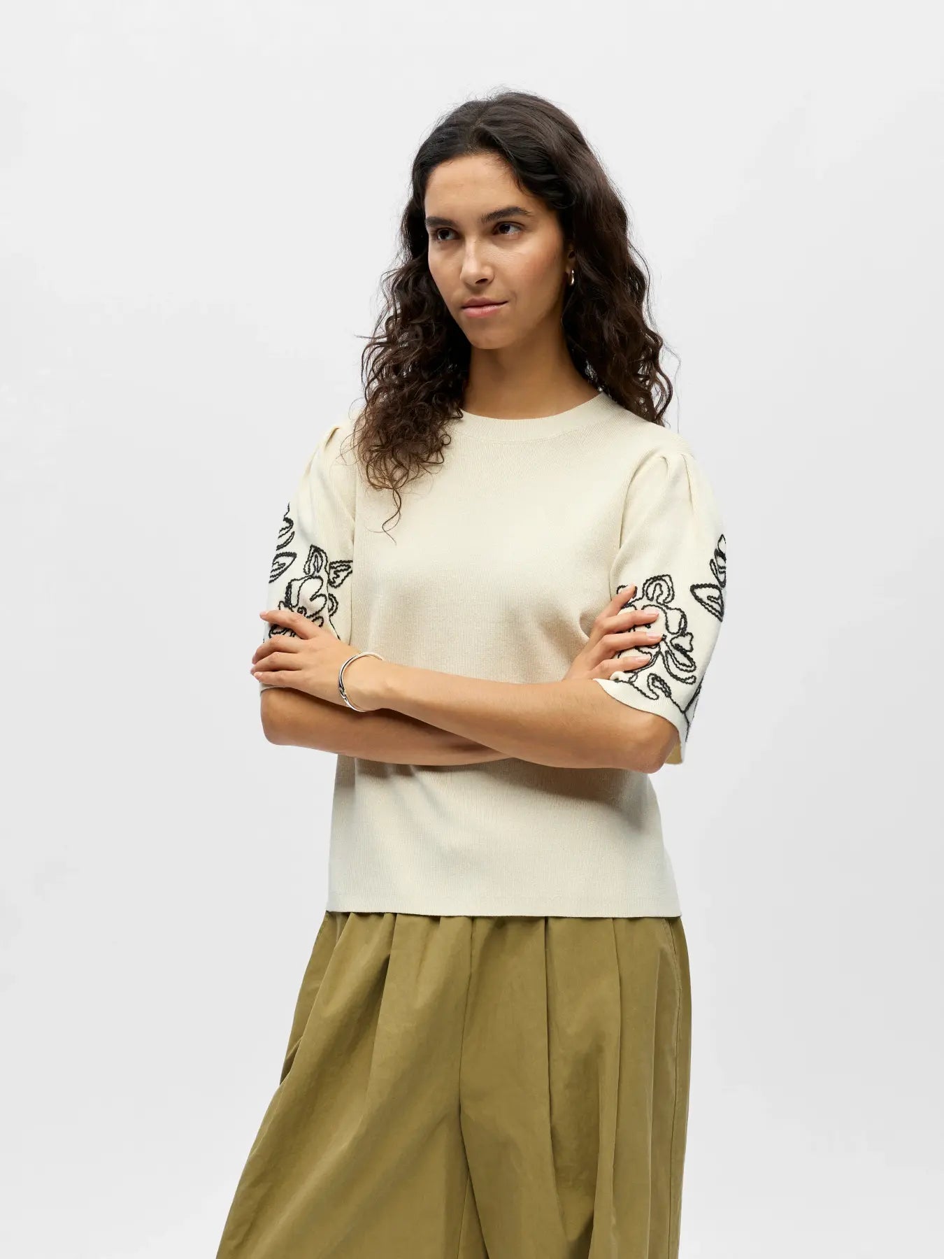 OBJFLORA 2/4 RE KNIT PULLOVER 143