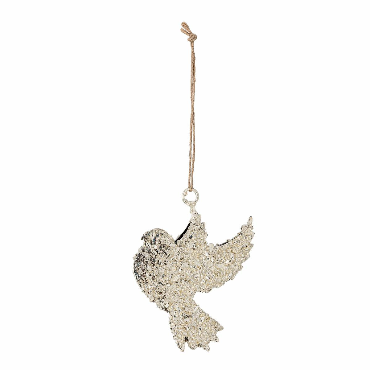 Ornament Sarika vogel in goud ijzer, L 15 cm - Bloomingville