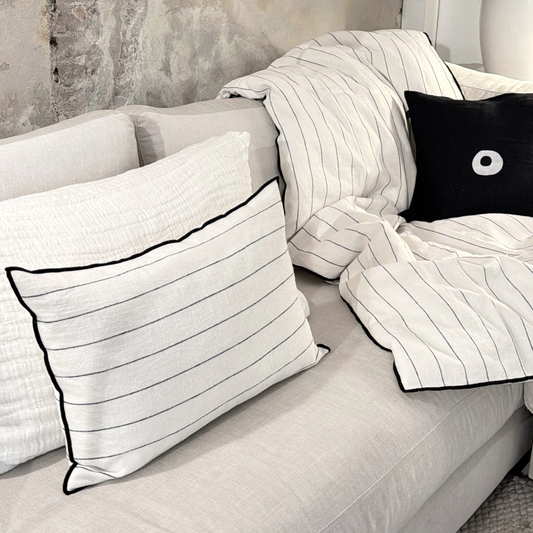 Cozy Cover Stripes Blanc