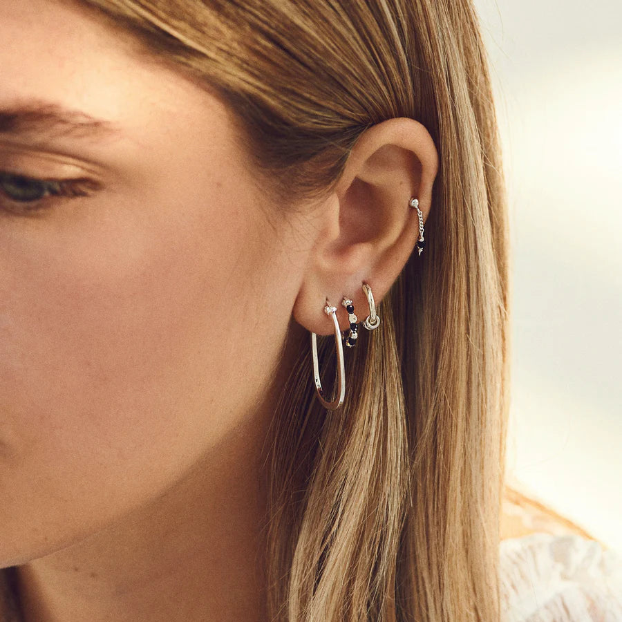 LINK HOOP EARRINGS SILVER 