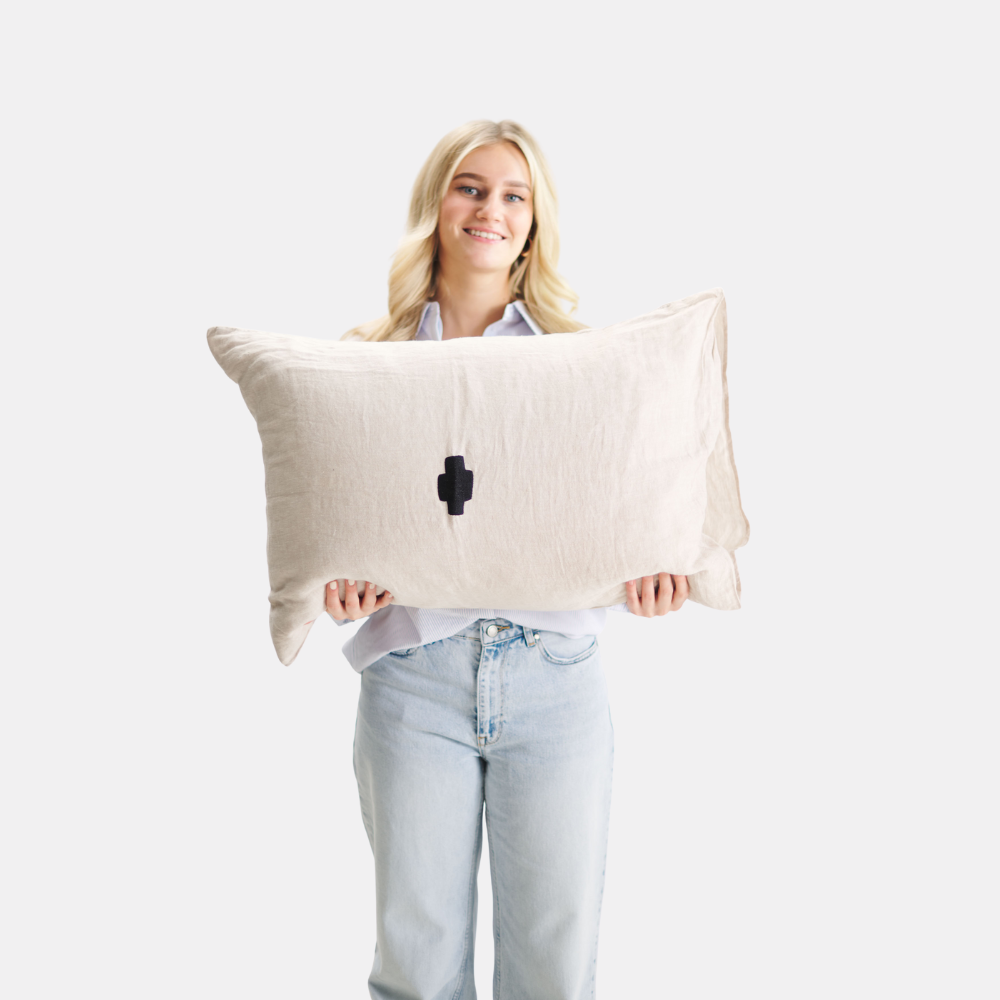 Kussenhoes Zand Cross Zwart