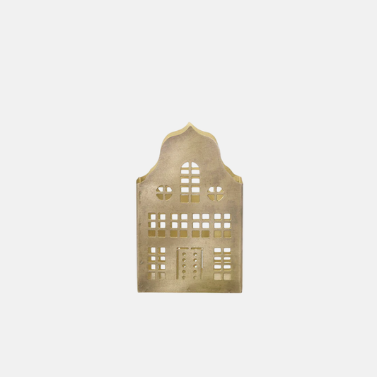 Candle Holder Brownstone H13cm Golden