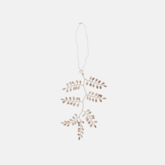 Beaded Ornament Twig H14cm Mio Champagne