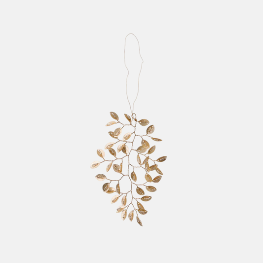 Beaded Ornament Twig H14cm Clio Champagne