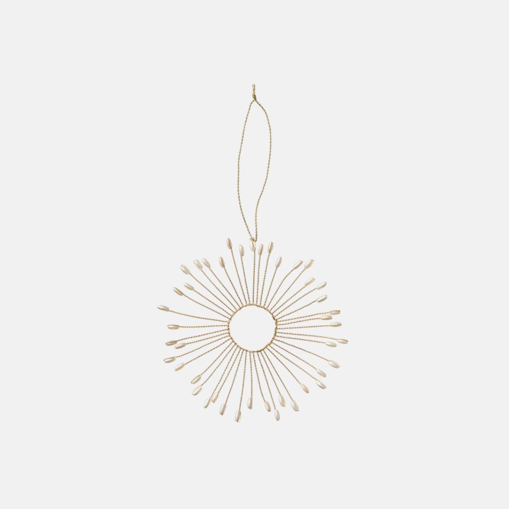 Beaded Ornament Orb Ø13cm Gia Pearl