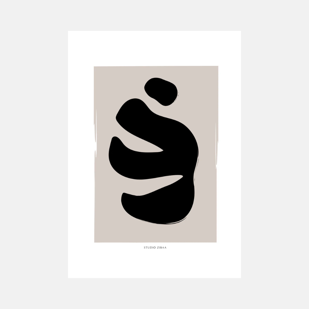 Hoja tropical poster | Black