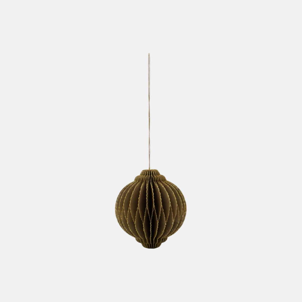Papieren Kerstbal | Brown/Golden