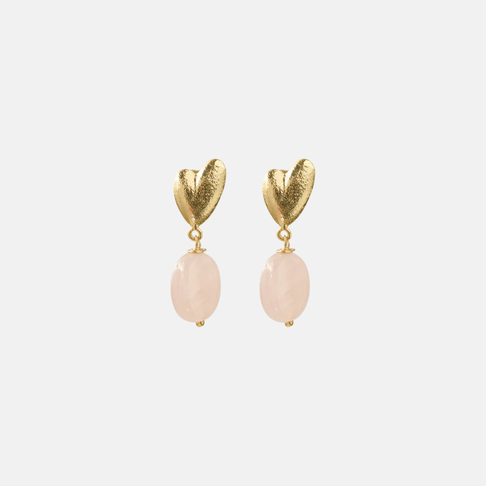 Heavenly Rose Quartz Earrings GP