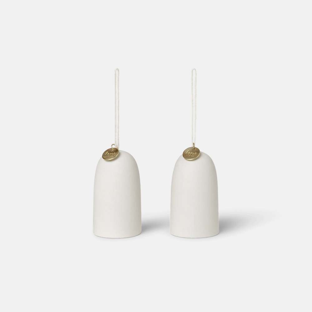 Bell ceramic ornament / set of 2