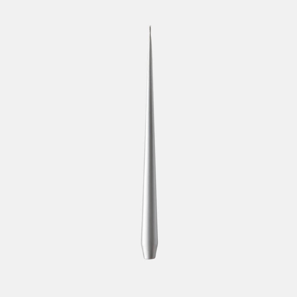 Taper kaars 32cm Silver Metallic
