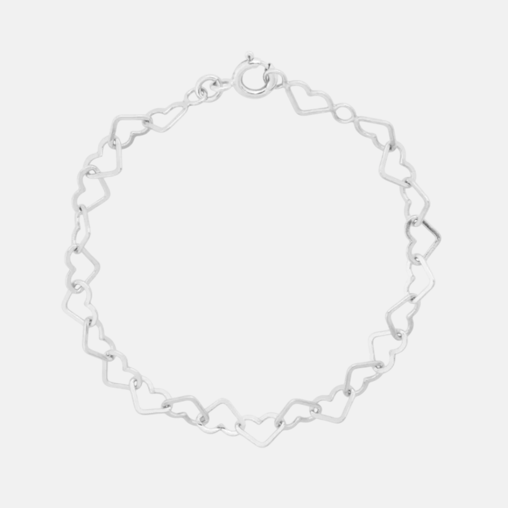 Linked Hearts Bracelet Silver OS
