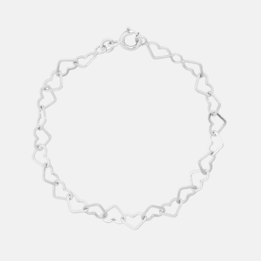 Linked Hearts Bracelet Silver OS