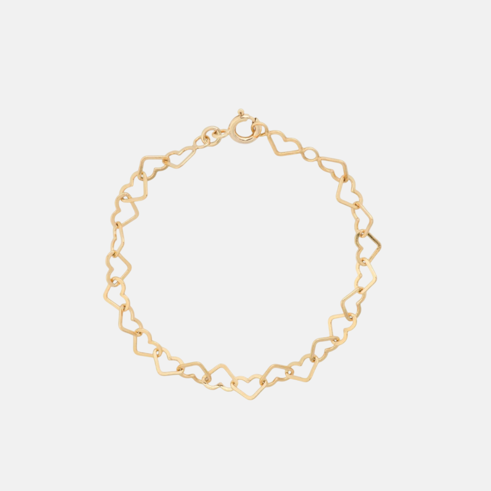 Linked Hearts Bracelet Gold Plated