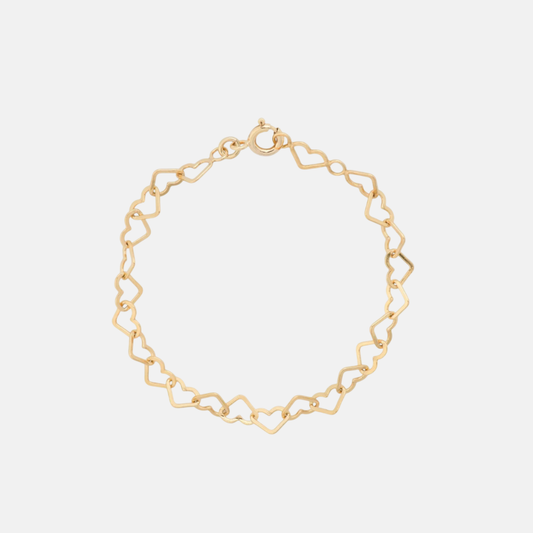Linked Hearts Bracelet Gold Plated