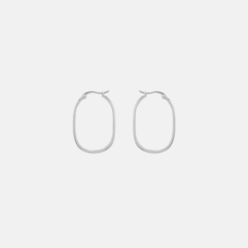 LINK HOOP OORBELLEN ZILVER