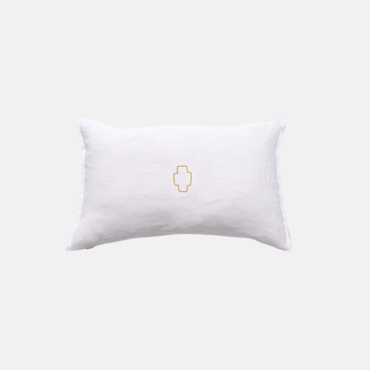 Kussen Wit Cross Line Goud