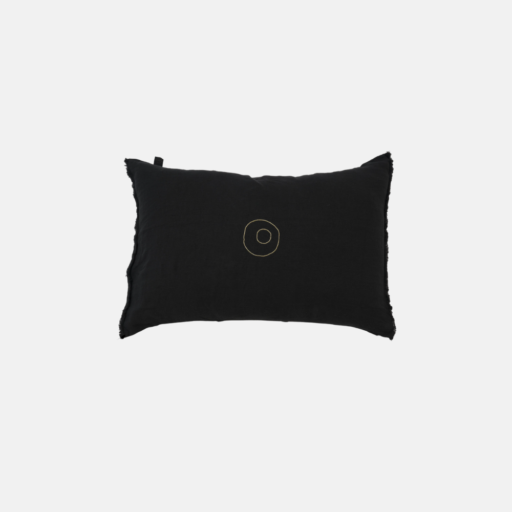Kussen Zwart Circle Line Goud