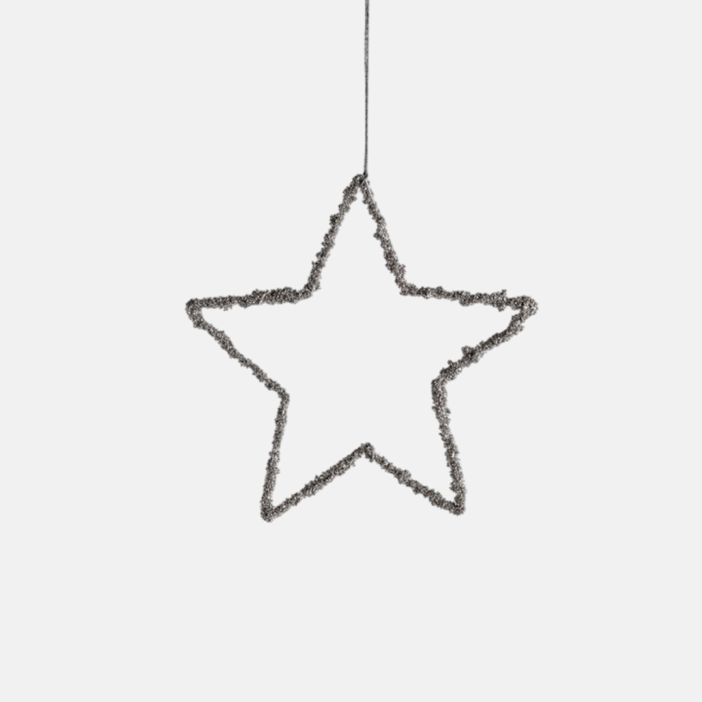 Glitter Christmas Star | Metal | 15 Cm