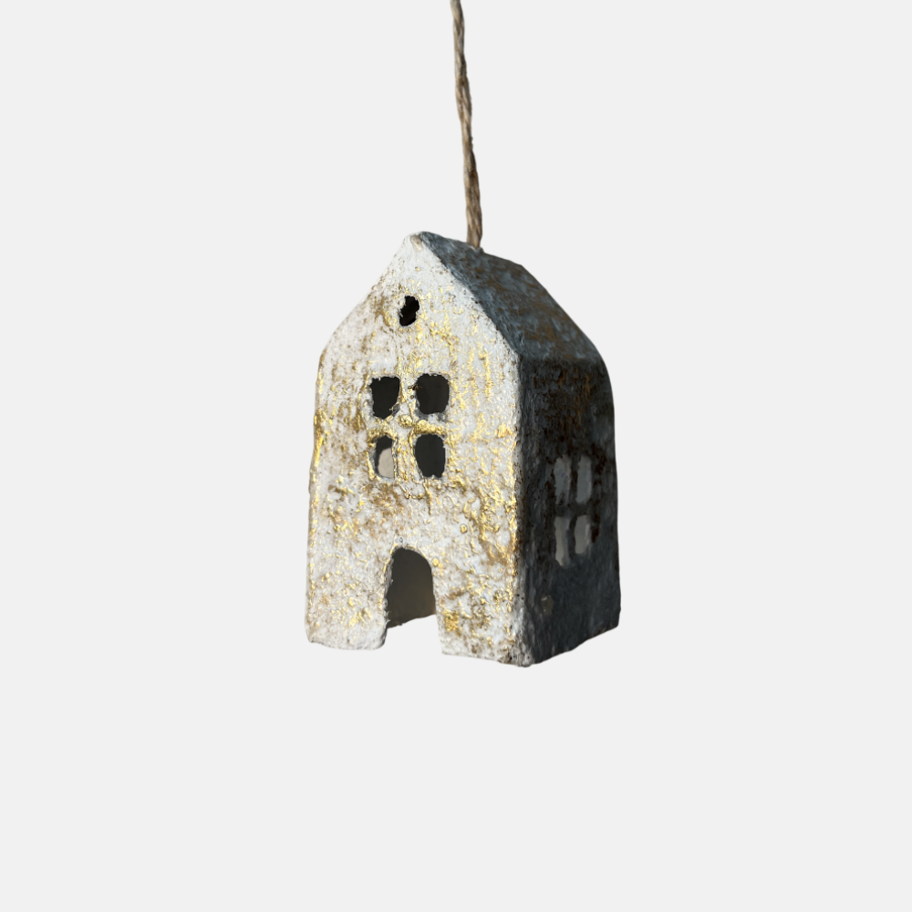 Kerstbal-huisje SPARKLE | Cotton Maché