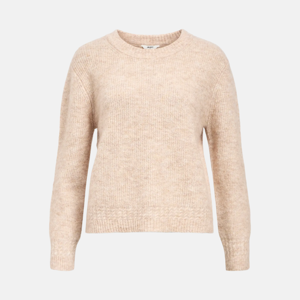 OBJABBY LS RE O-NECK KNIT NOOS