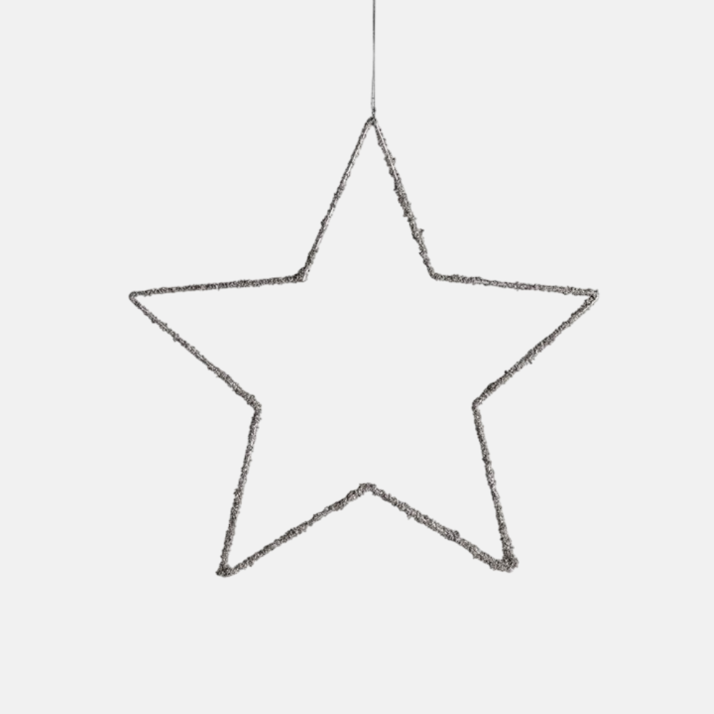 Glitter Christmas Star | Metal | 30 Cm