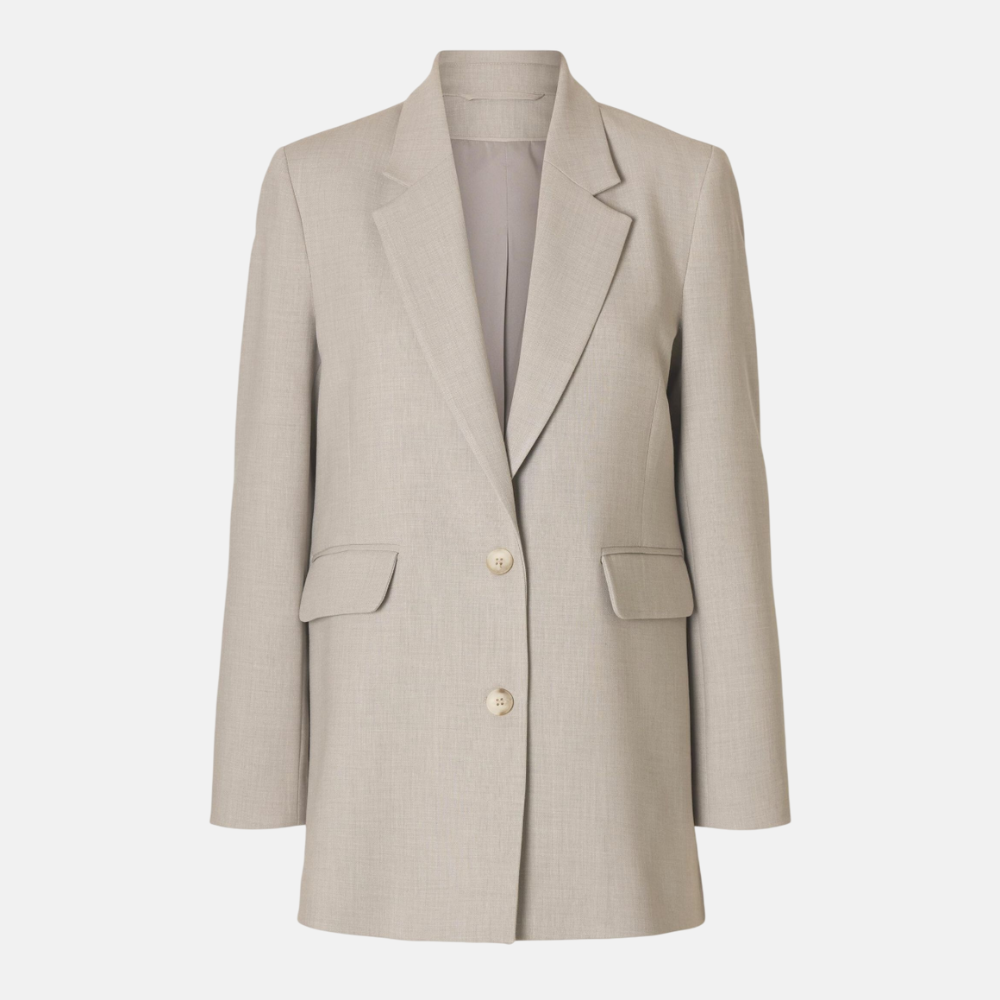 SLFRITA LS RELAXED BLAZER ISLAND FOSSIL NOOS