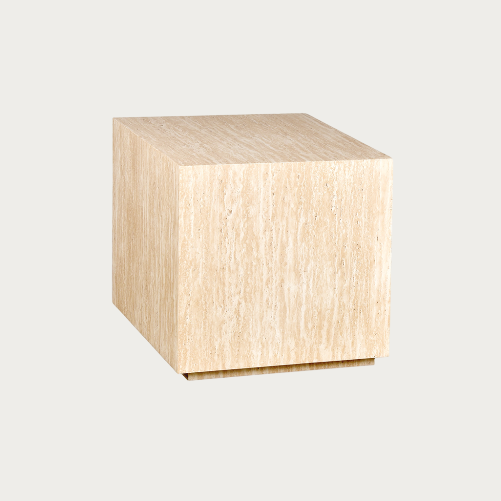 Maxime bijzettafel met travertijneffect