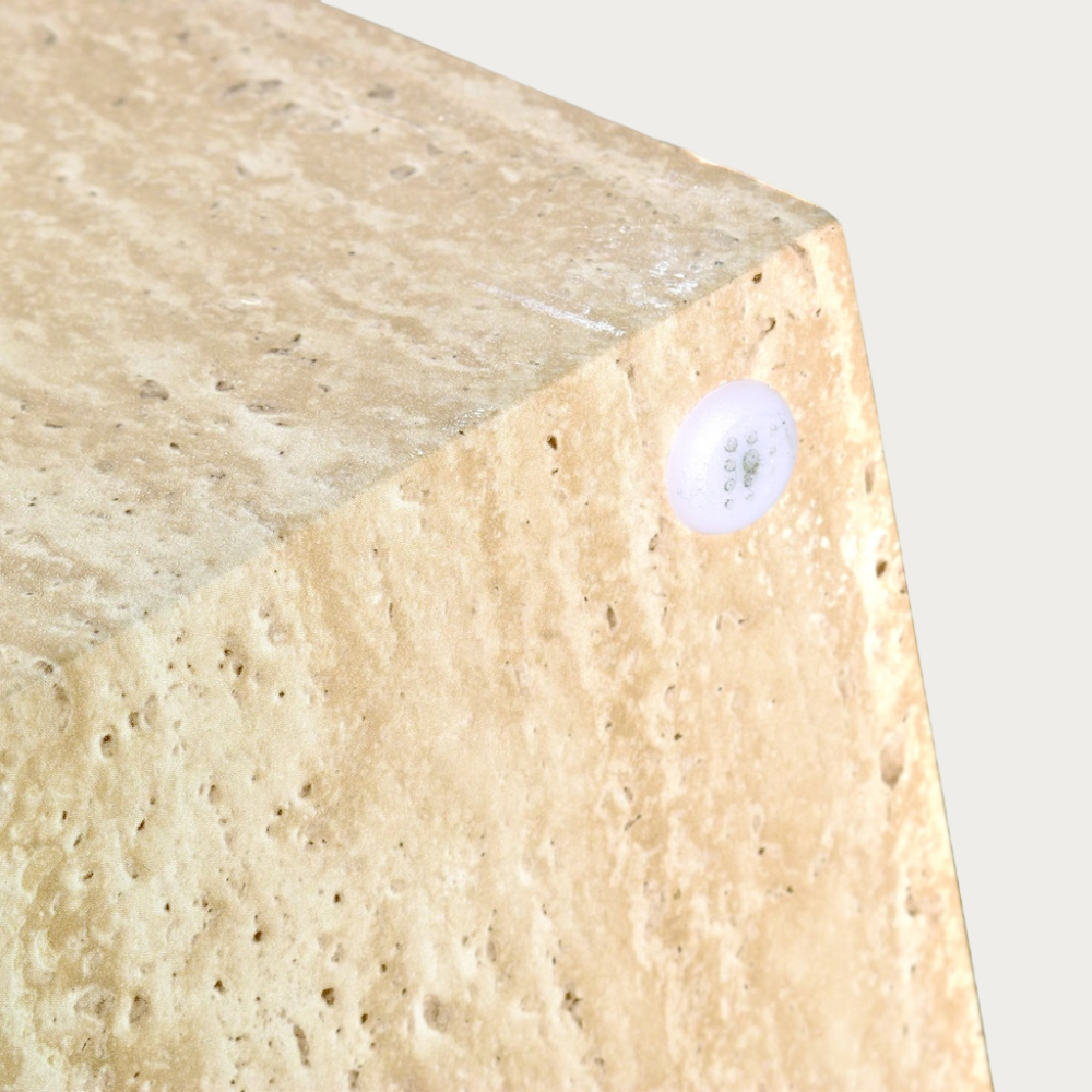 Maxime bijzettafel met travertijneffect