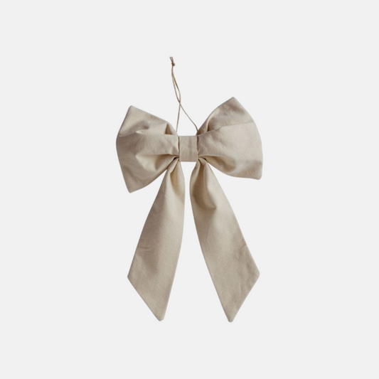 Christmas bow | Beige Cotton | 28 x 18 cm