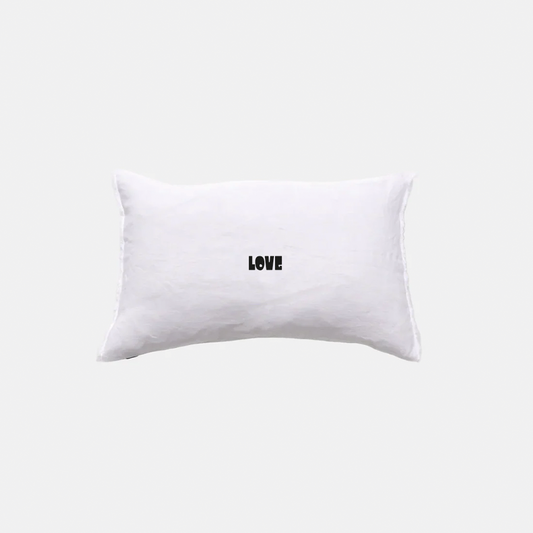 Kussenhoes Wit Bold LOVE Zwart
