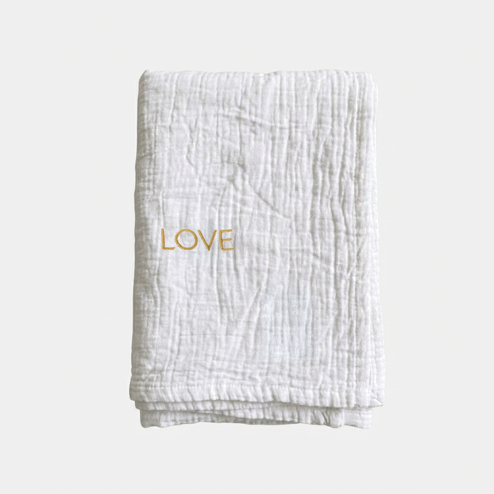 Cozy Cover 2.0 White Thin LOVE Goud