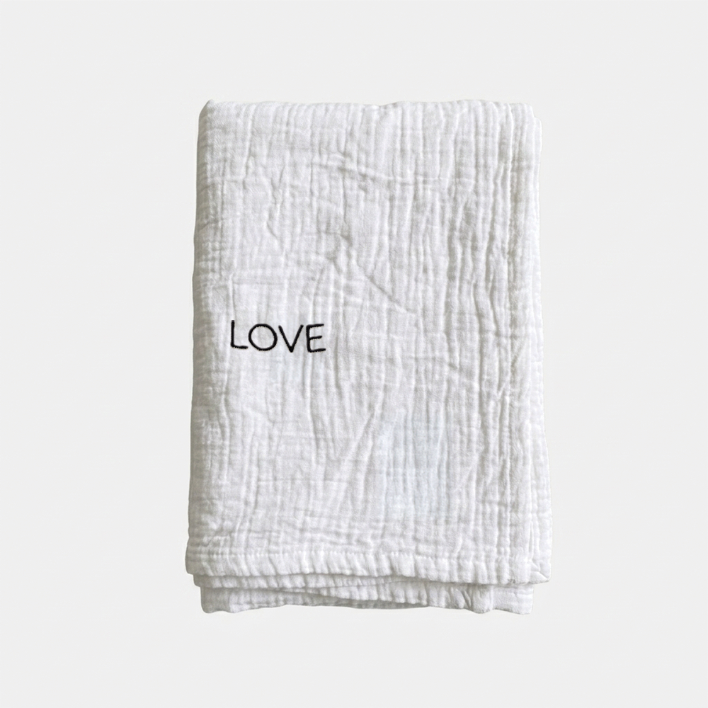 Cozy Cover 2.0 White Thin LOVE Zwart