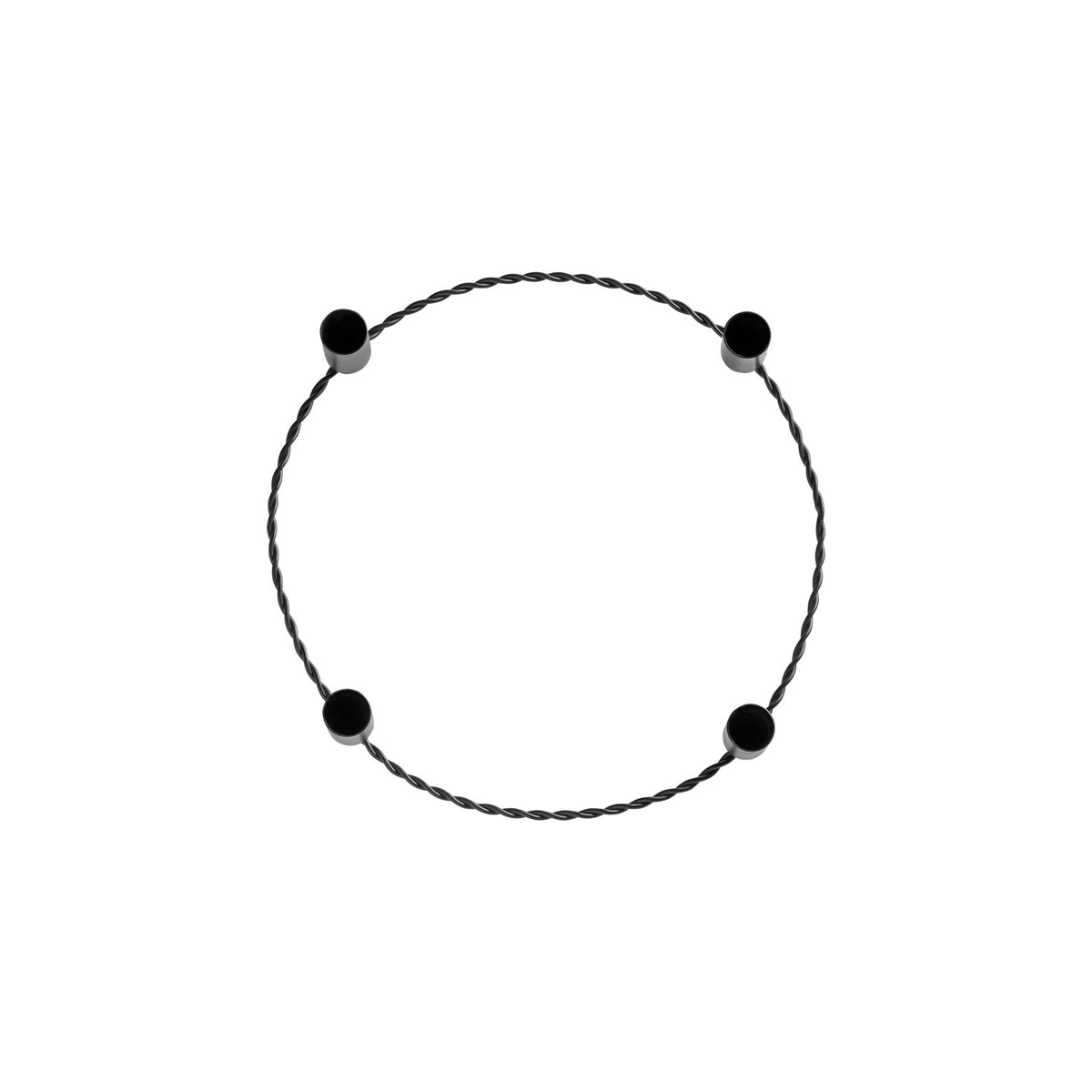 Ronde adventskandelaar van zwart metaal, Ø 28 cm - Tine K Home