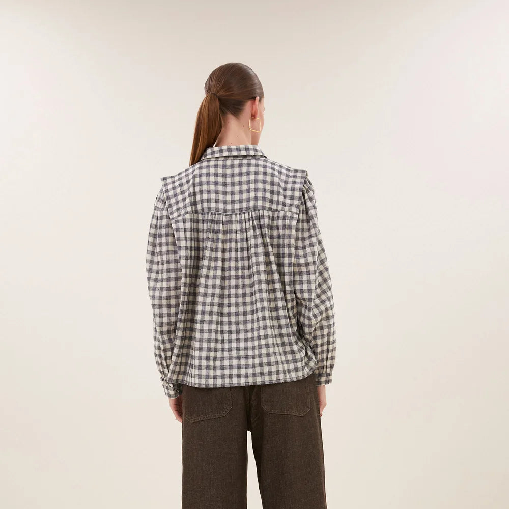 maia check blouse