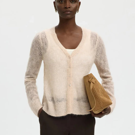 SLFMAYER LS KNIT STRUCTURE CARDIGAN