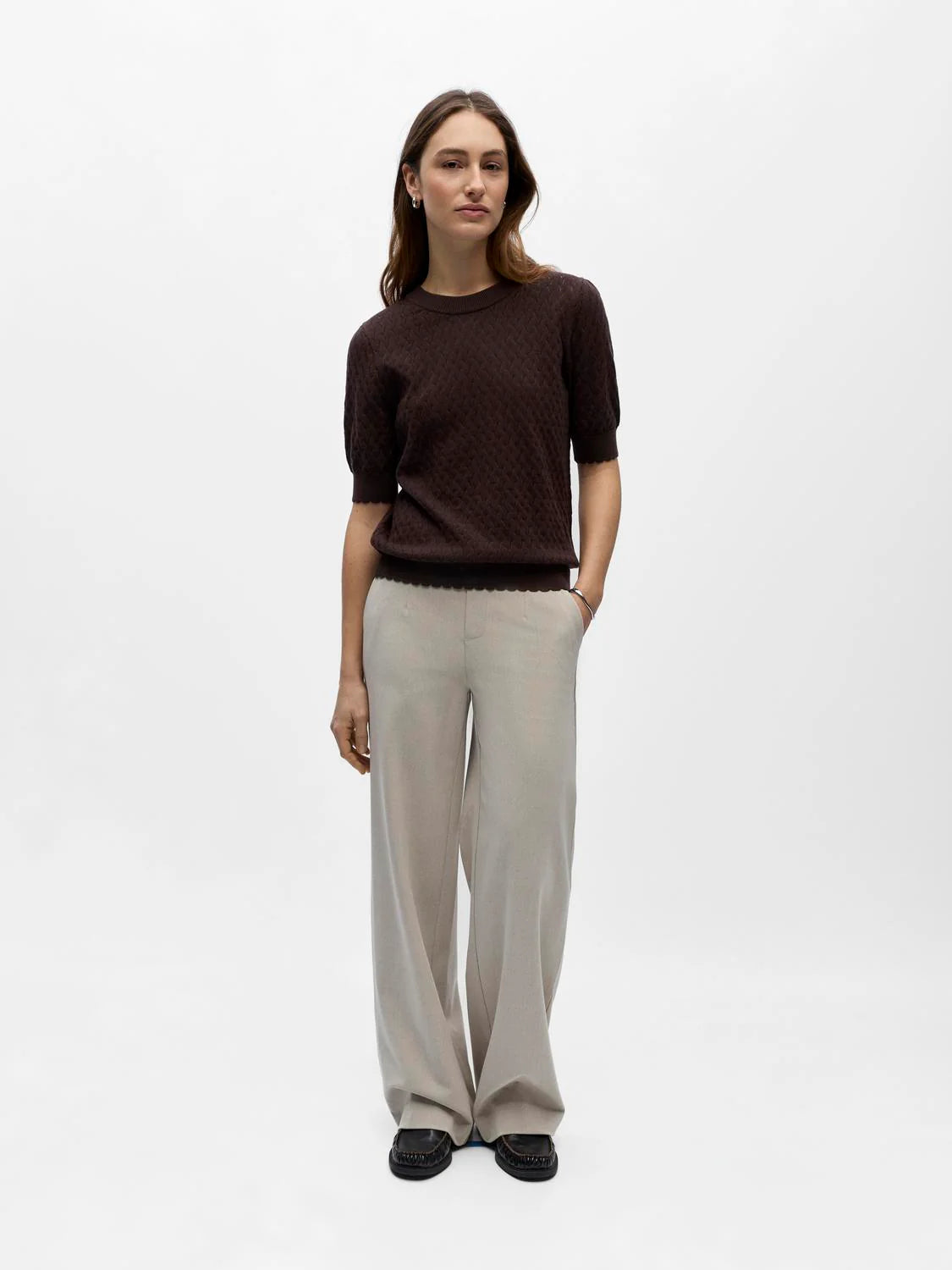 OBJFLAUNY S/S RE KNIT TOP 143