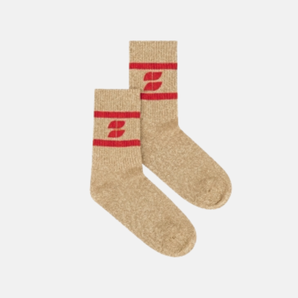 logo glitter oyster socks