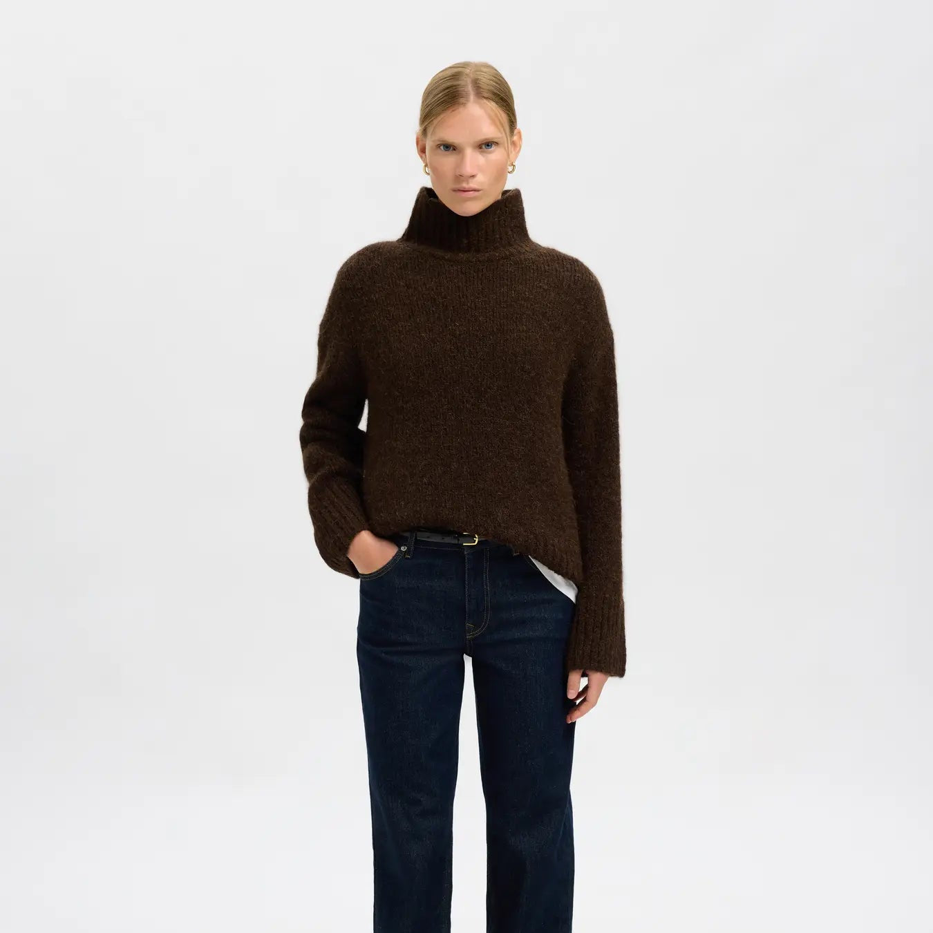 SLFGABRIELLA LS KNIT HIGH NECK NOOS