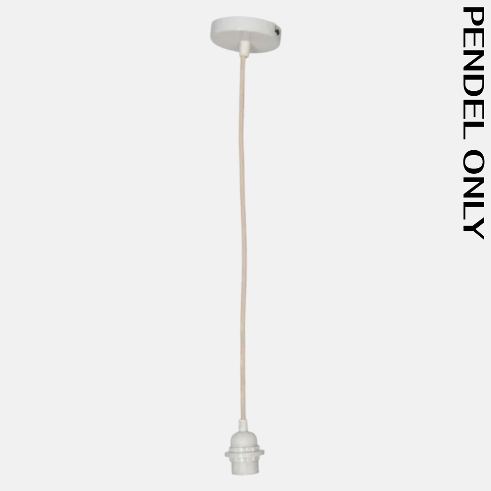 Witte pendel 110cm wit katoenen kabelrozet