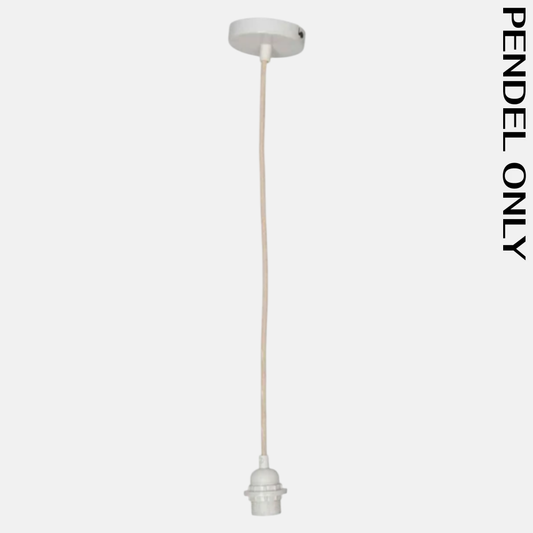 Witte pendel 110cm wit katoenen kabelrozet