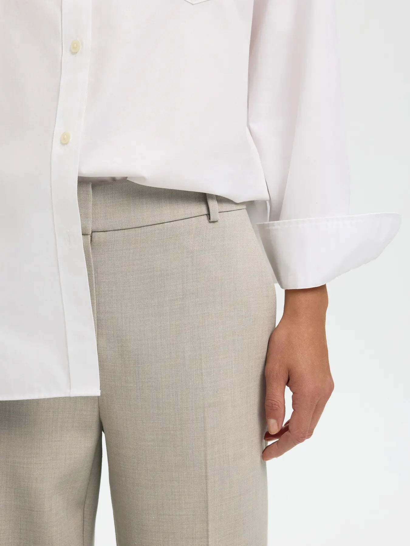 SLFRITA MW WIDE PANT MEL NOOS