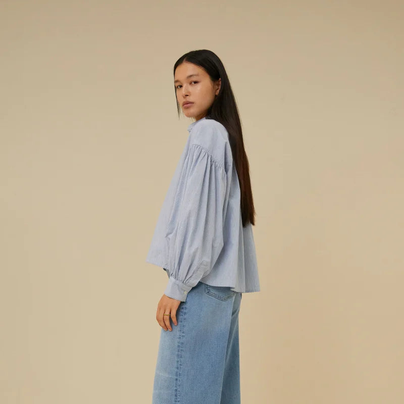 sarah short pin stripe blouse