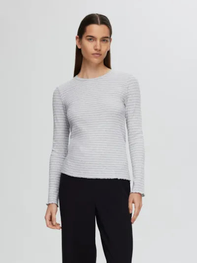 SLFANNA LS CREW NECK TEE STR NOOS