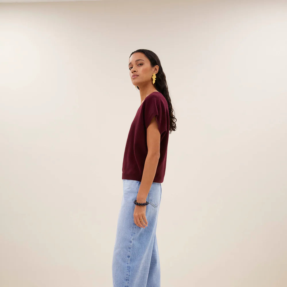 sil v-neck pullover